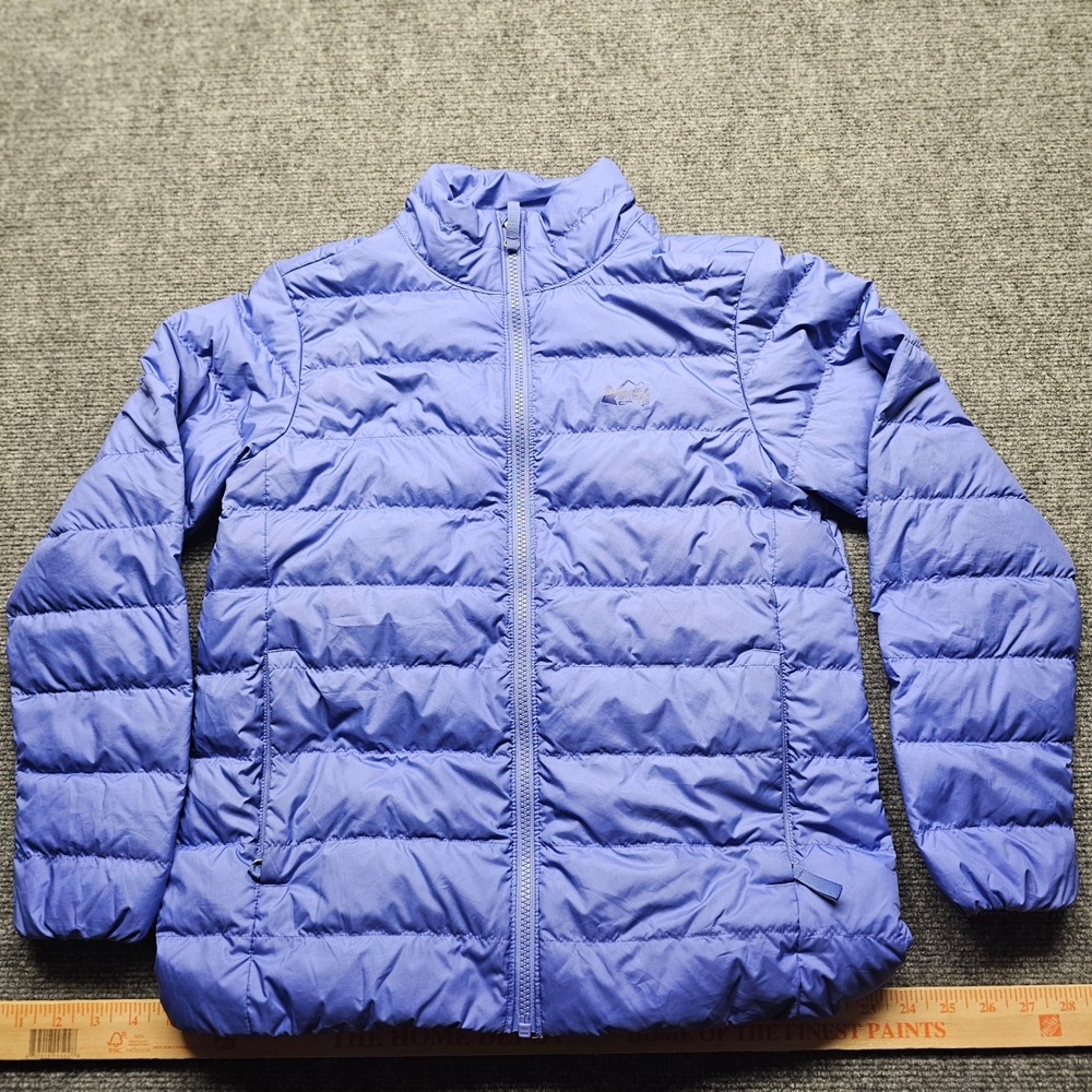 REI Co-op 650 Down Jacket Girls Large Blue Puffer Full Zip 221696